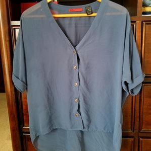 Buckle Hi-lo Button Down Blouse